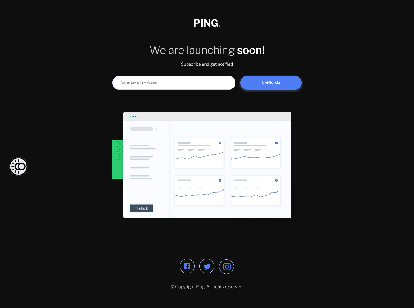 Preview of ping coming soon page